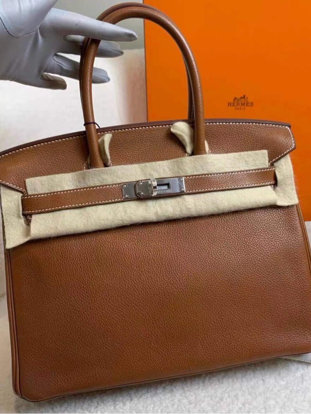 Hermes Birkin 30 Barenia leather bag